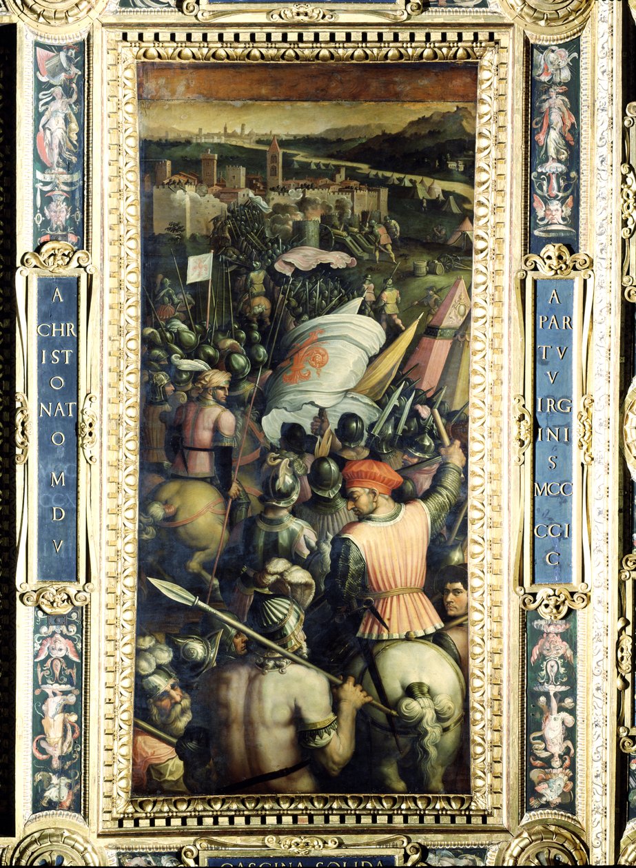 Fangsten av Cascina fra taket på Salone dei Cinquecento, 1565 (panel) av Giorgio Vasari