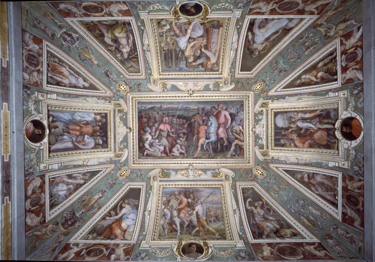 Taket på Sala di Cosimo Il Vecchio som viser Cosimo de 