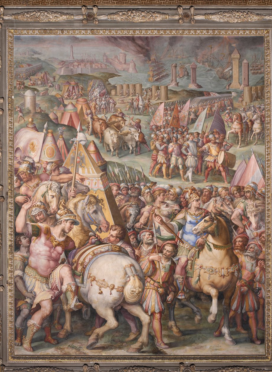 Keiseren Massimiliano løfter beleiringen fra Livorno av Giorgio Vasari