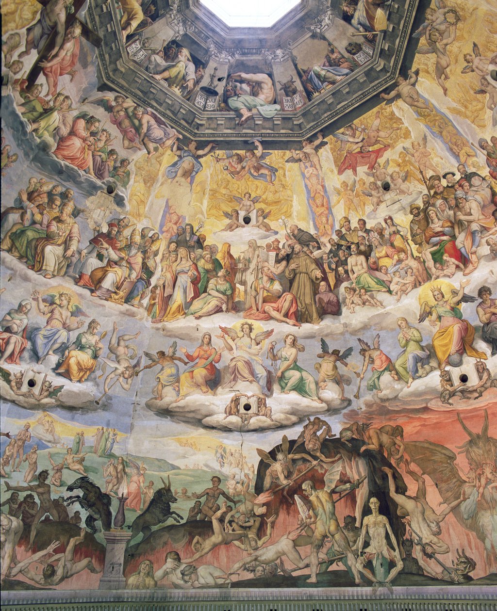 The Last Judgement, detalj fra kuppelen til Duomo, 1572-79 av Giorgio Vasari