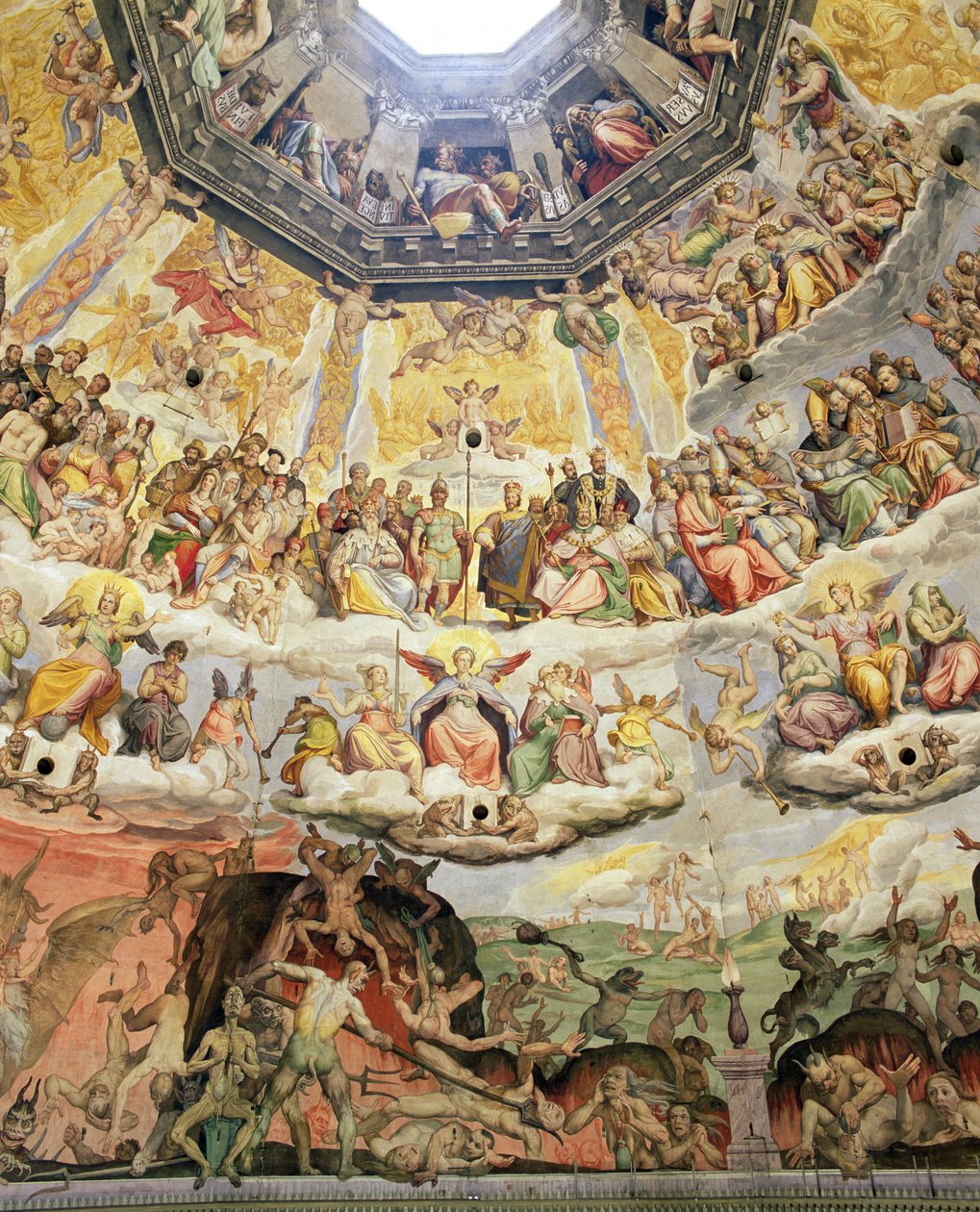 The Last Judgement, detalj fra kuppelen til Duomo, 1572-79 av Giorgio Vasari