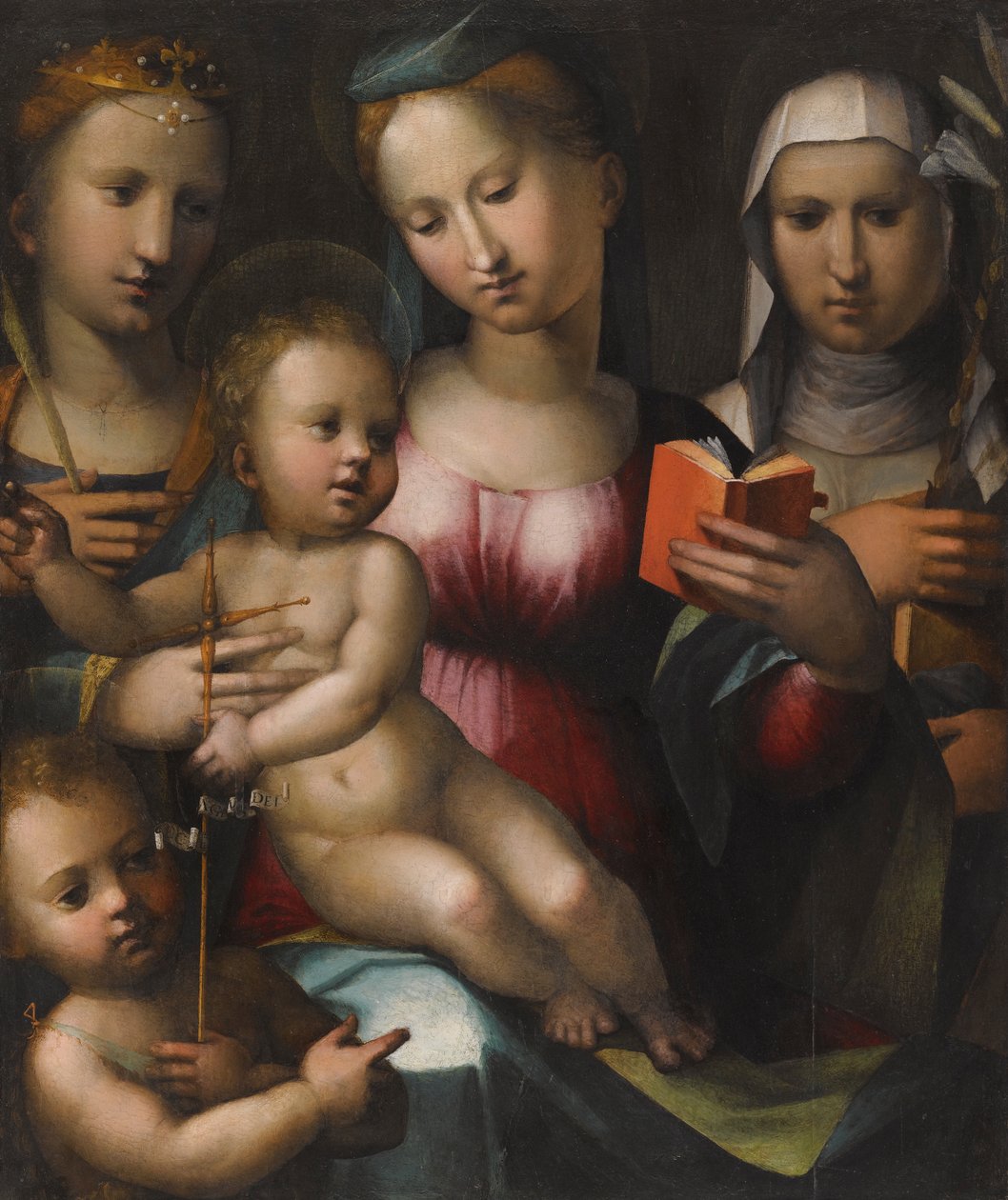 Madonna og barnet med de hellige Anne, Catherine og døperen Johannes døperen av Giorgio di Giovanni