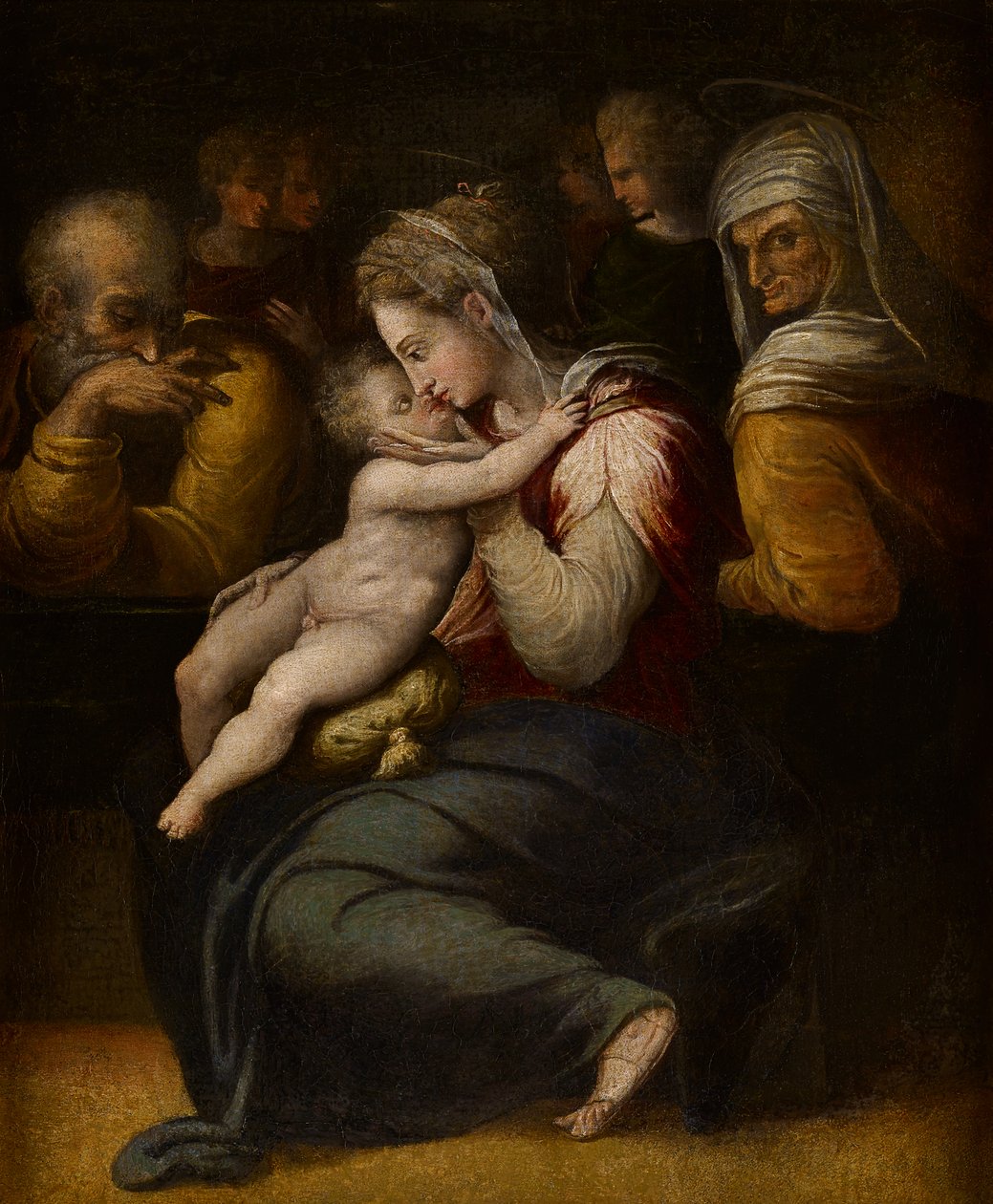 Den hellige familie, ca. 1540 (olje på lerret) av Giorgio (attr.to) Vasari