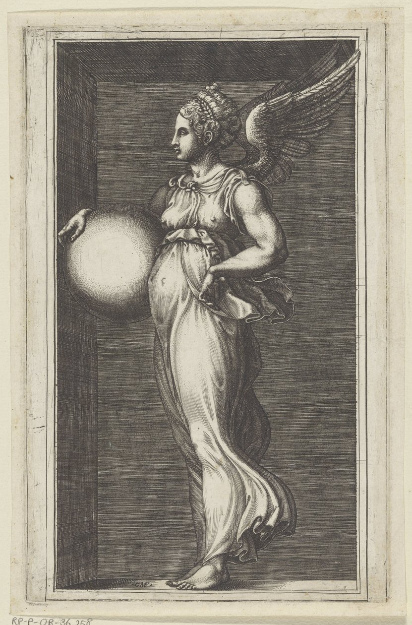 Allegorisk figur med en kule av Giorgio Ghisi