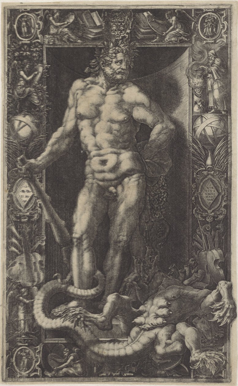 Hercules som seierherre over Lernaean Hydra av Giorgio Ghisi