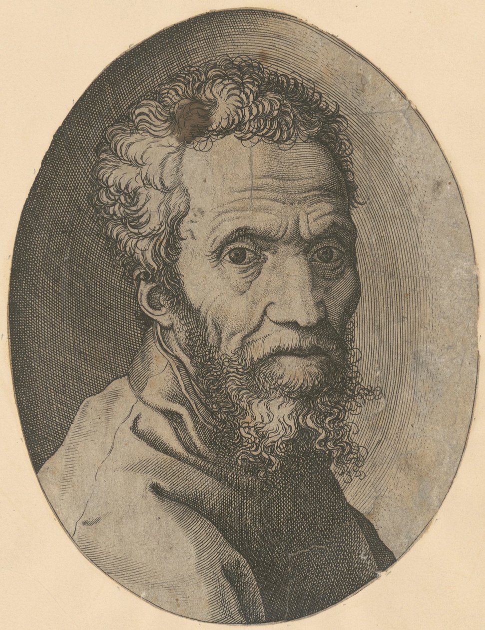 Portrett av Michelangelo av Giorgio Ghisi