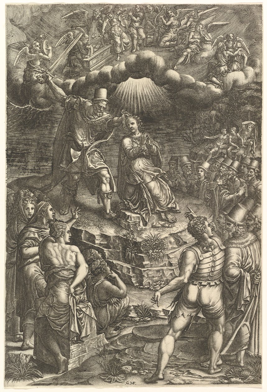 The Martyrdom of St. Barbara, slutten av 1570-årene. av Giorgio Ghisi