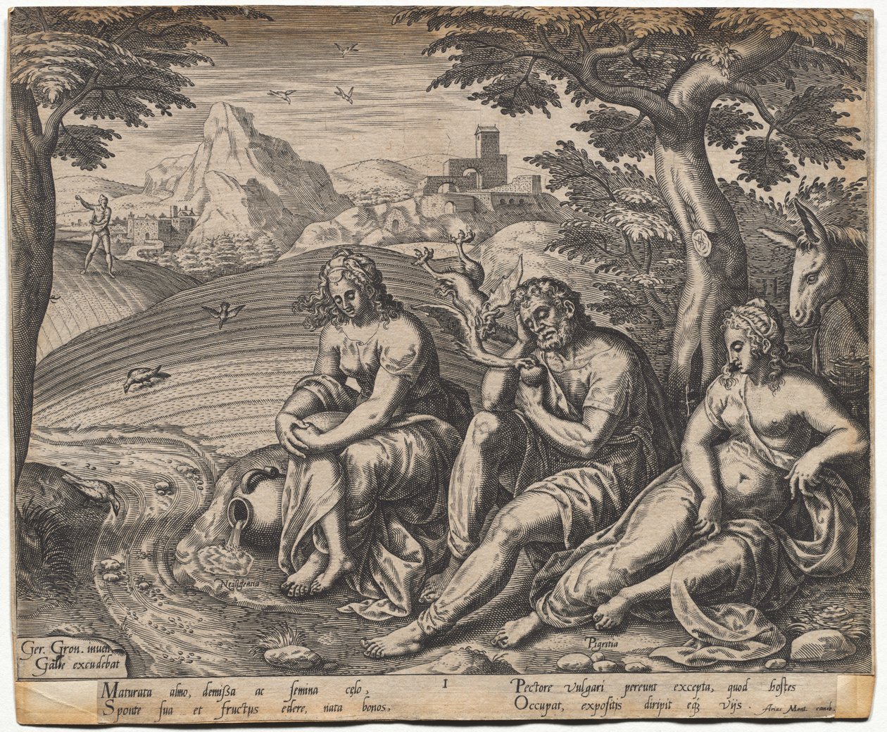 Lignelsen om såmannen og frøet: frøet som faller ved veisiden (etter Gerard Van Groeningen, aktiv Antwerpen 1563-1573) av Giorgio Ghisi