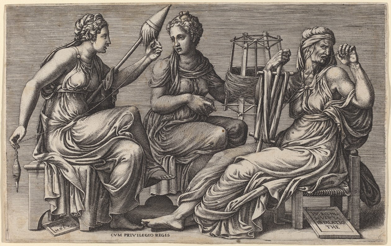 De tre skjebner av Giorgio Ghisi after Giulio Romano