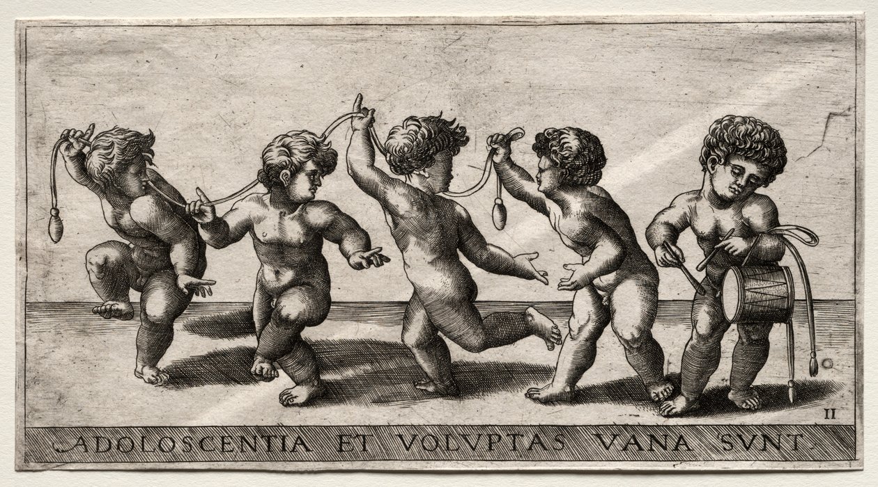 Barn som danser til en tromme, midten av 1500-tallet. av Giorgio Reverdino