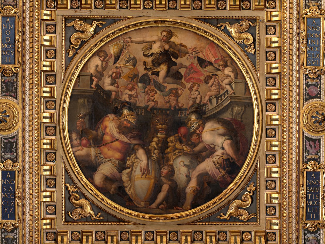 Allegorier av kvartalene Santo Spirito og Santa Croce av Giorgio Vasari