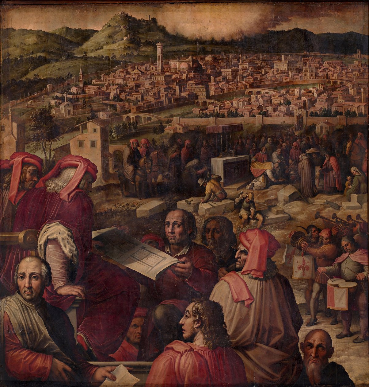 Arnolfo di Cambio viser planen for å forstørre Firenze, 1563-1565 av Giorgio Vasari