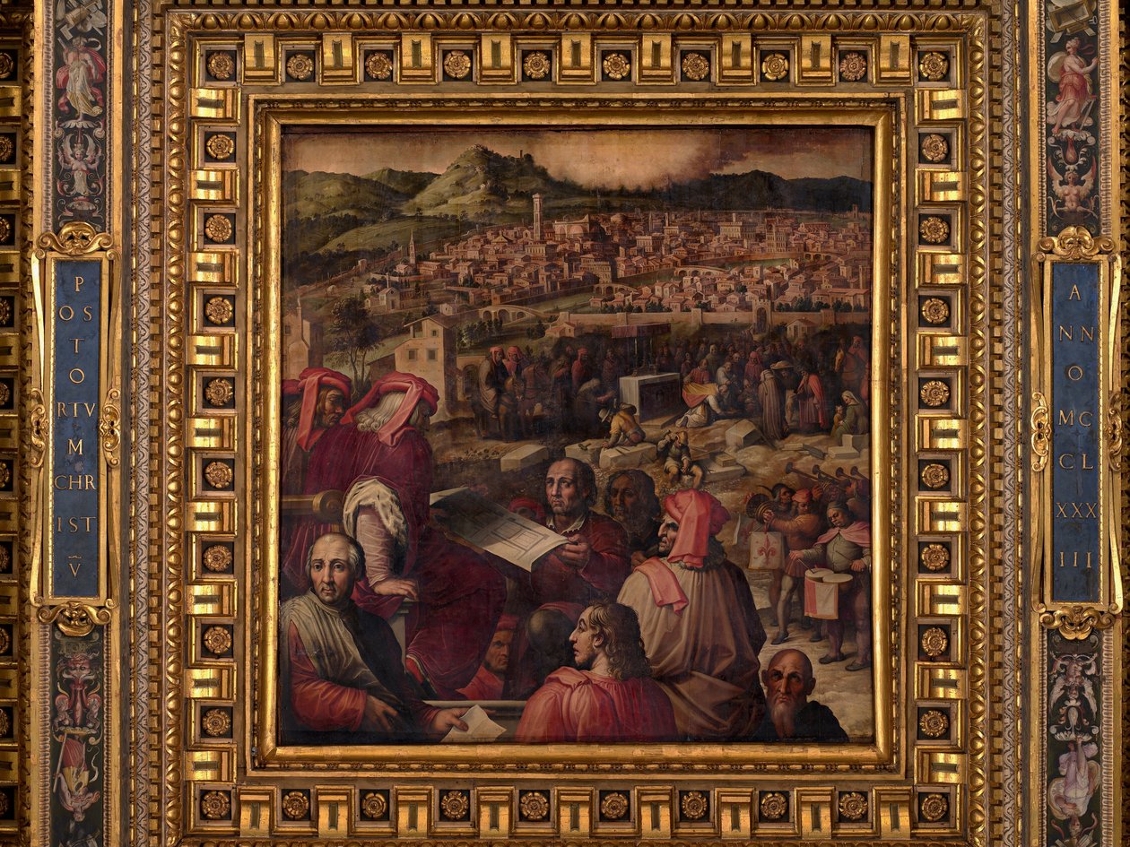 Arnolfo viser planen om å forstørre Firenze av Giorgio Vasari