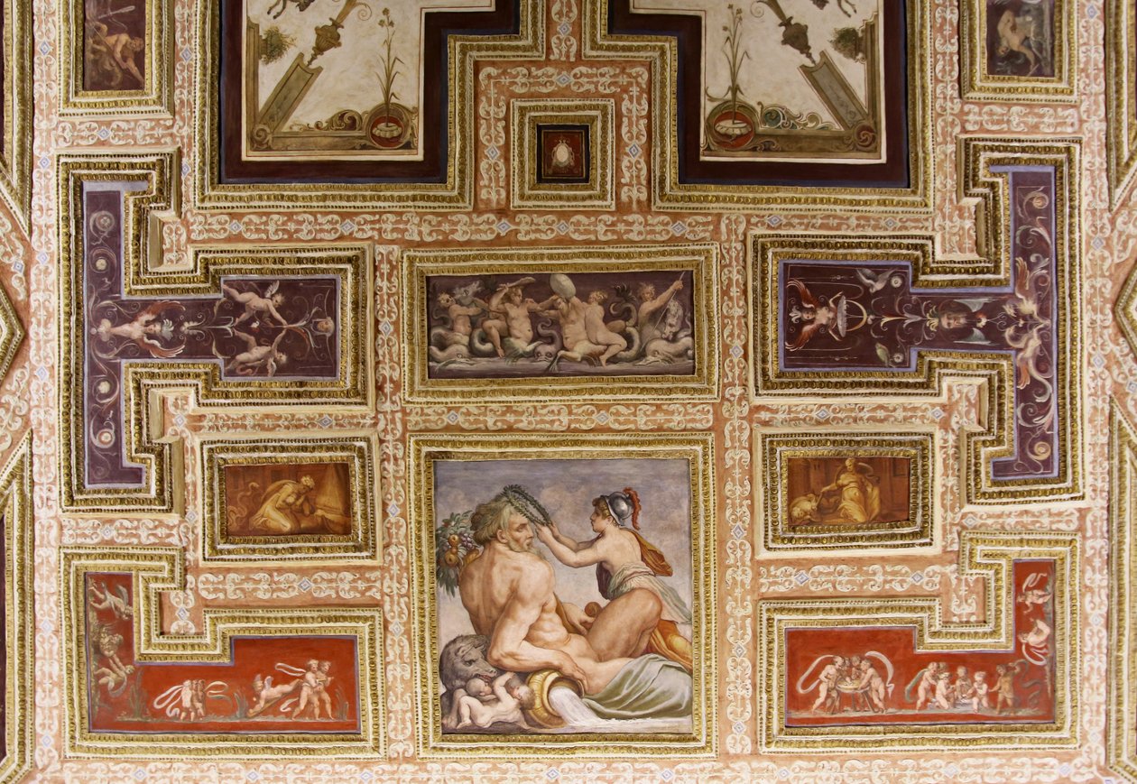 Ceres sykepleier Triptolemus, detalj av Altoviti-taket, freskomaleri fra 1553 av Giorgio Vasari