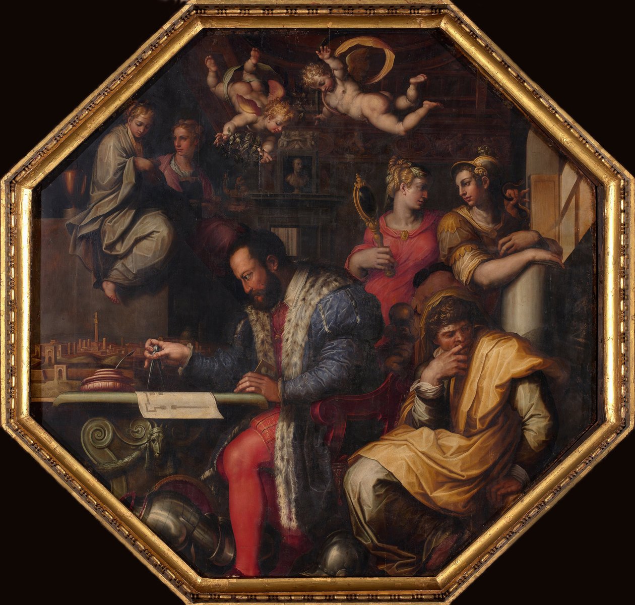 Cosimo studerer inntoget av Siena, 1563-1565 av Giorgio Vasari