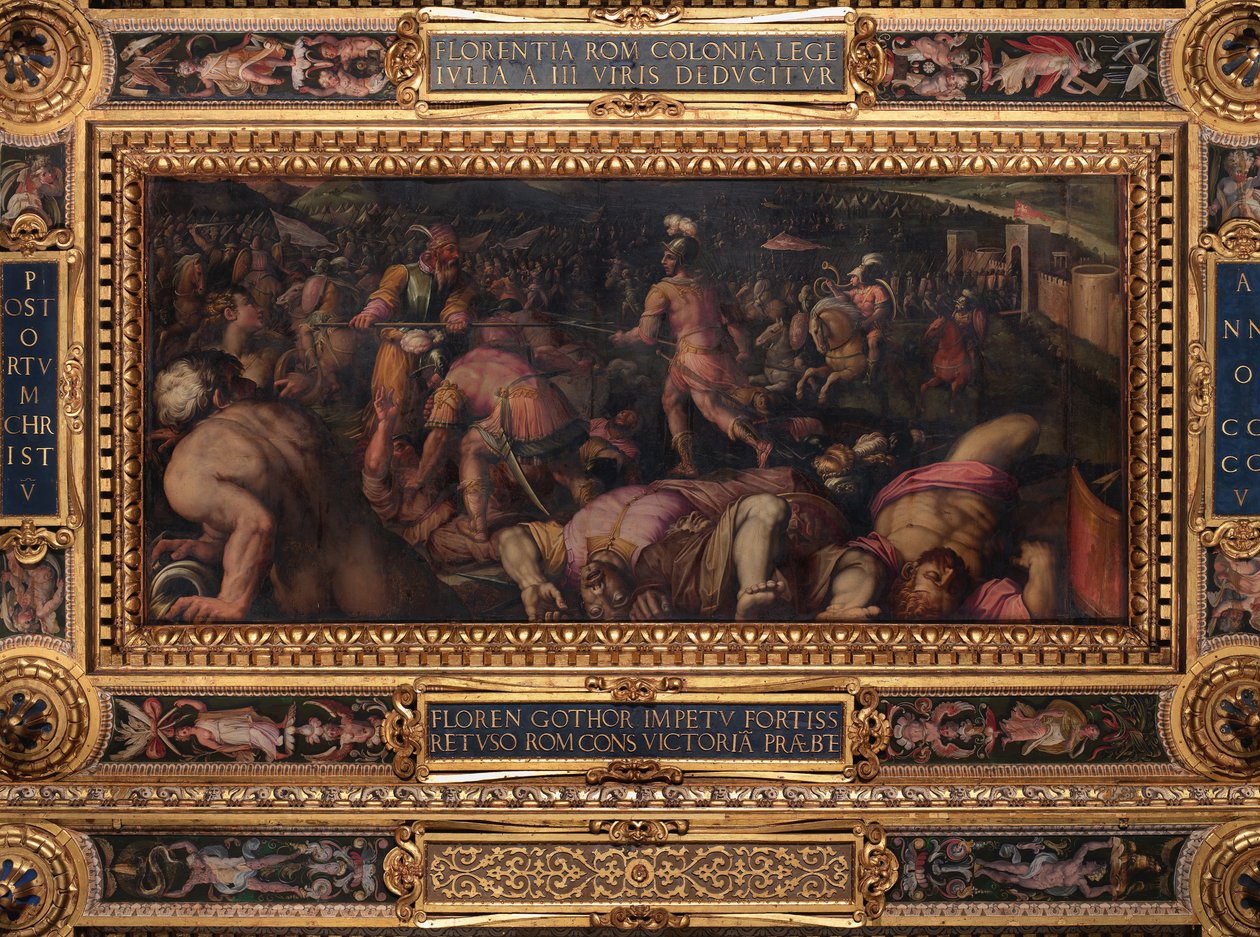 Nederlag til Radagasio under Fiesole av Giorgio Vasari