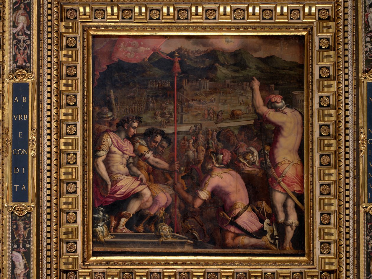 Stiftelsen av Florentia, en romersk bosetning av Giorgio Vasari