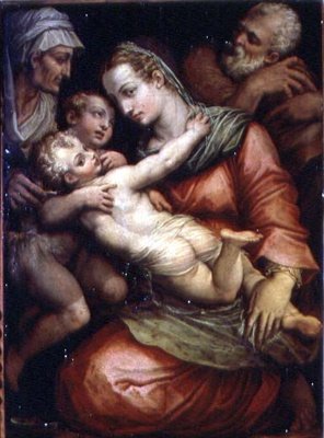 Hellig familie med St. Anne og St. Johannes døperen av Giorgio Vasari