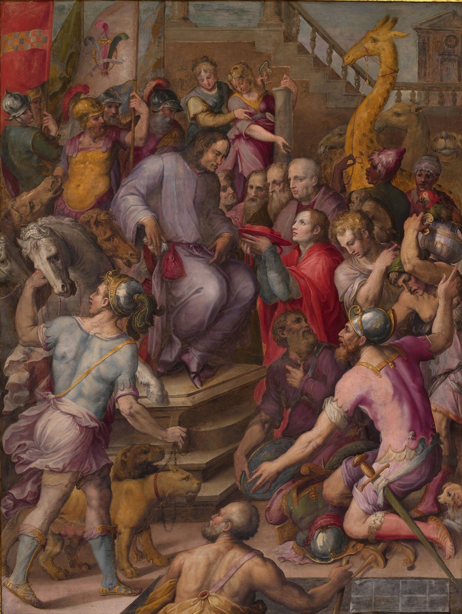 Lorenzo the Magnificent mottar hyllest av ambassadørene, 1556-1558 av Giorgio Vasari