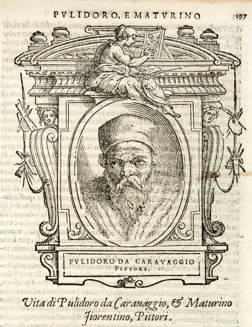 Milan, Biblioteca Braidense, Vite de piv excellent, Giorgio Vasari 1568, Polidoro da Caravaggio av Giorgio Vasari