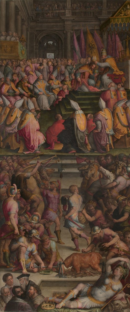Pave Clemens VII kronet Karl V i Bologna, 1556-1562 av Giorgio Vasari