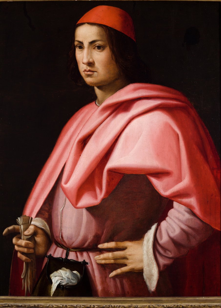 Portrett av en florentinsk herre (olje på bord (olje på poppelbrett) av Giorgio Vasari