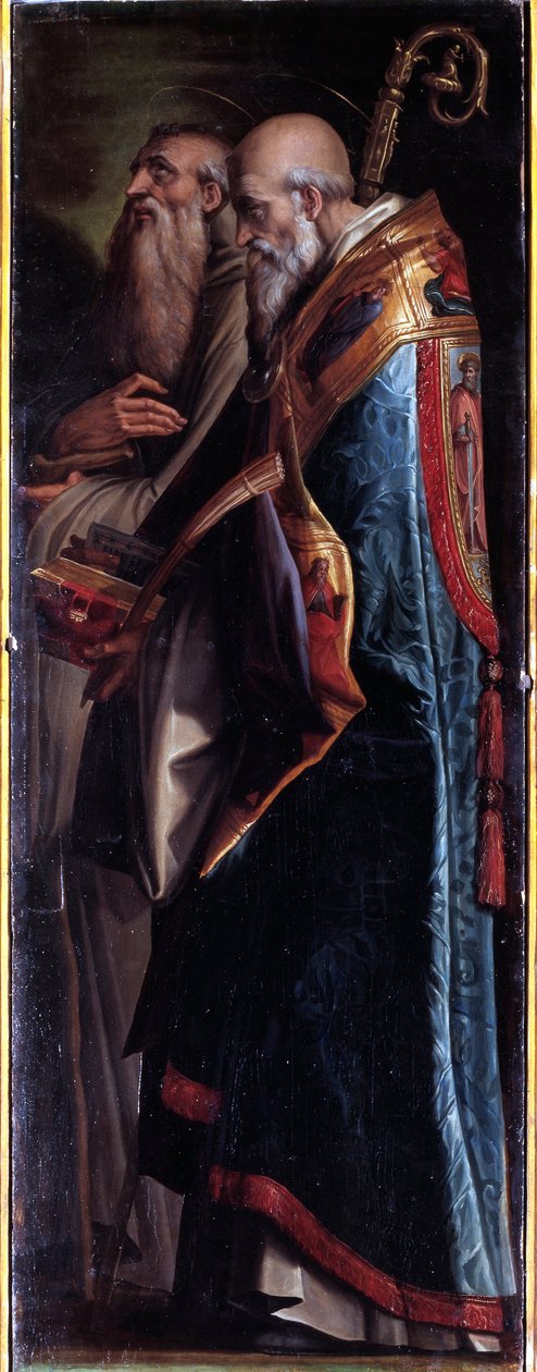 Saints Benedict og Romualdo (olje på lerret av Giorgio Vasari