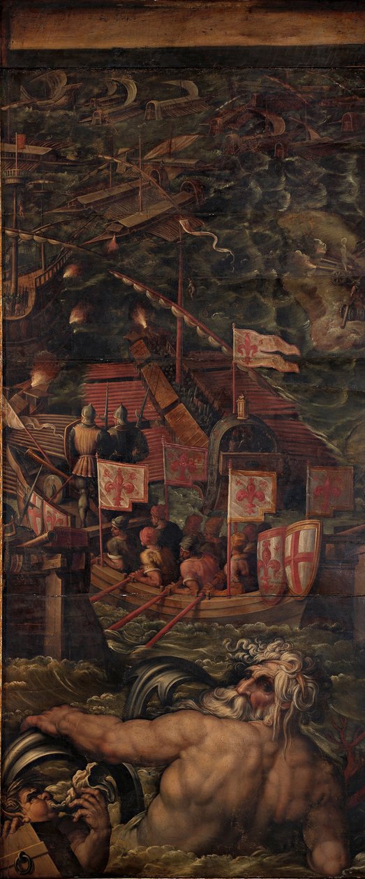 Sjøslag mellom florentinere og pisanere, 1563-1565 av Giorgio Vasari