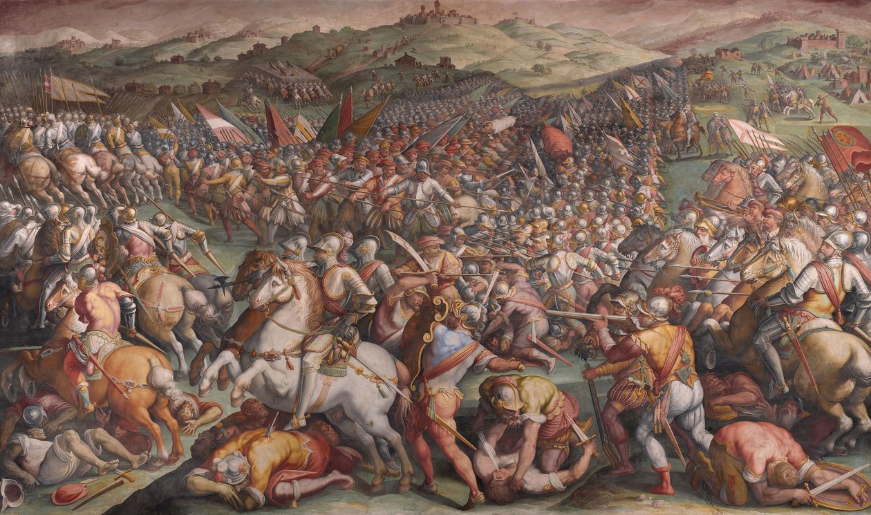Slaget ved Marciano i Val di Chiana, 1570-1571 av Giorgio Vasari