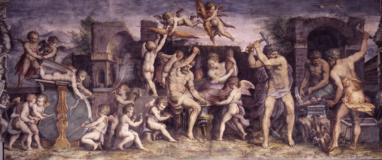 The Forge of Vulcan, 1556-1557 av Giorgio Vasari