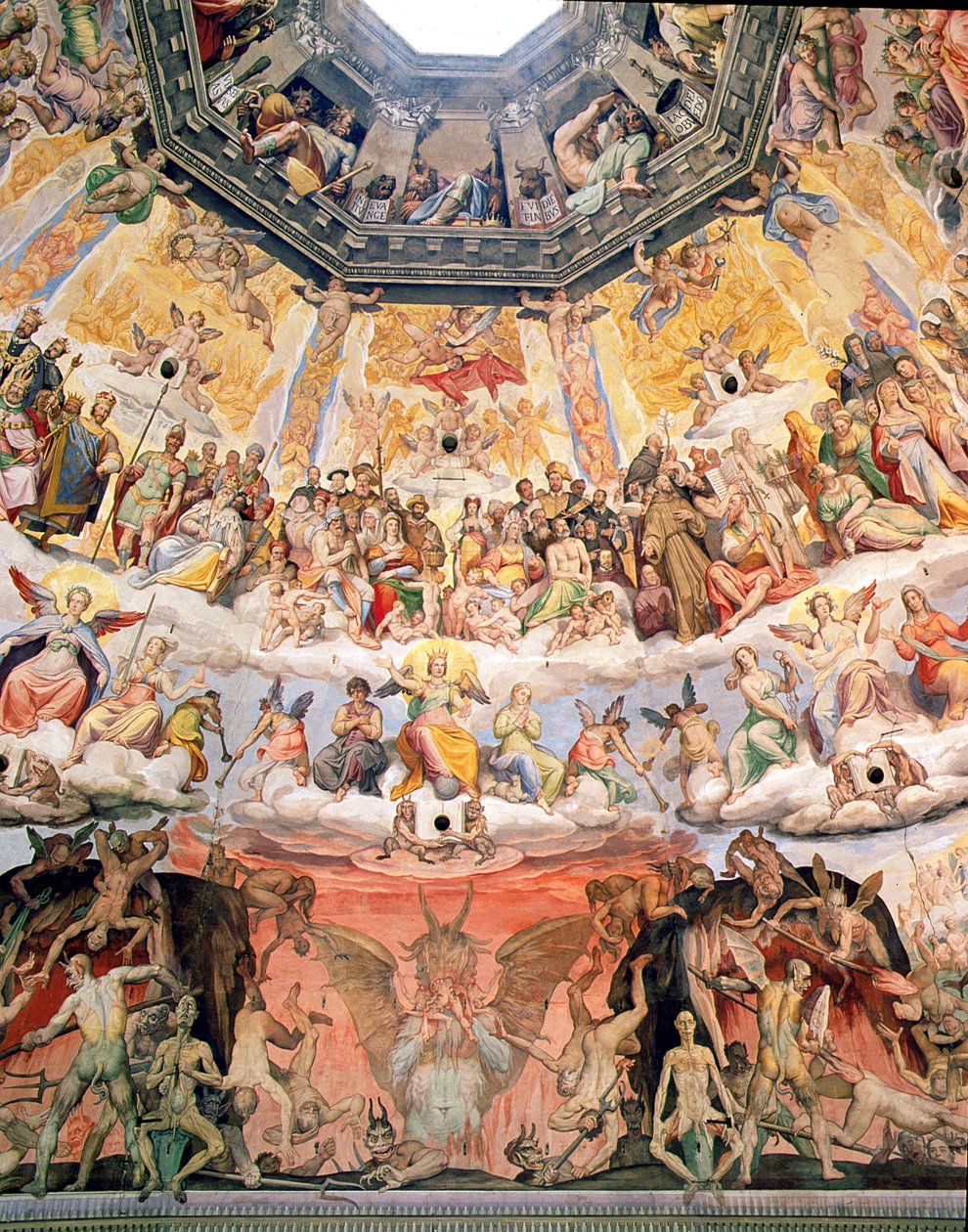 The Last Judgement, detalj fra kuppelen til Duomo, 1572-79 av Giorgio Vasari