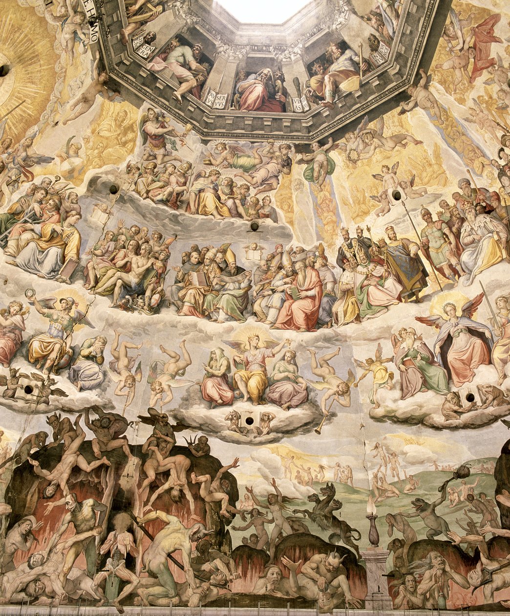 The Last Judgement, detalj fra kuppelen til Duomo, 1572-79 av Giorgio Vasari