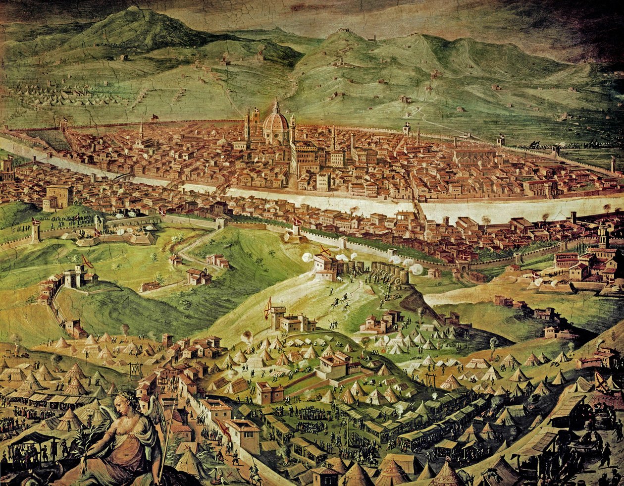 Utsikt over Firenze (freske) av Giorgio Vasari