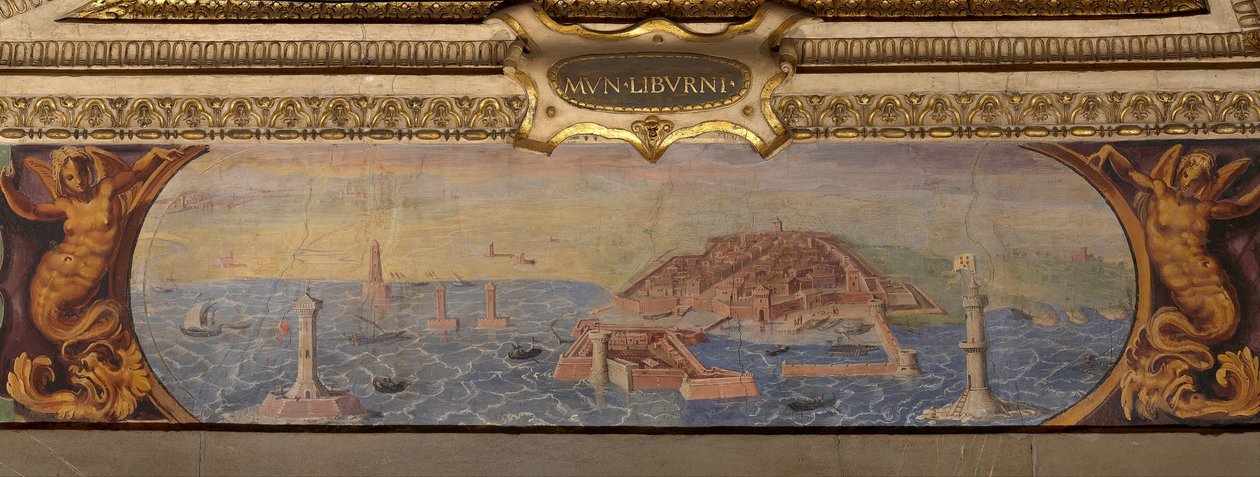 Utsikt over Livorno, 1557-1558 av Giorgio Vasari