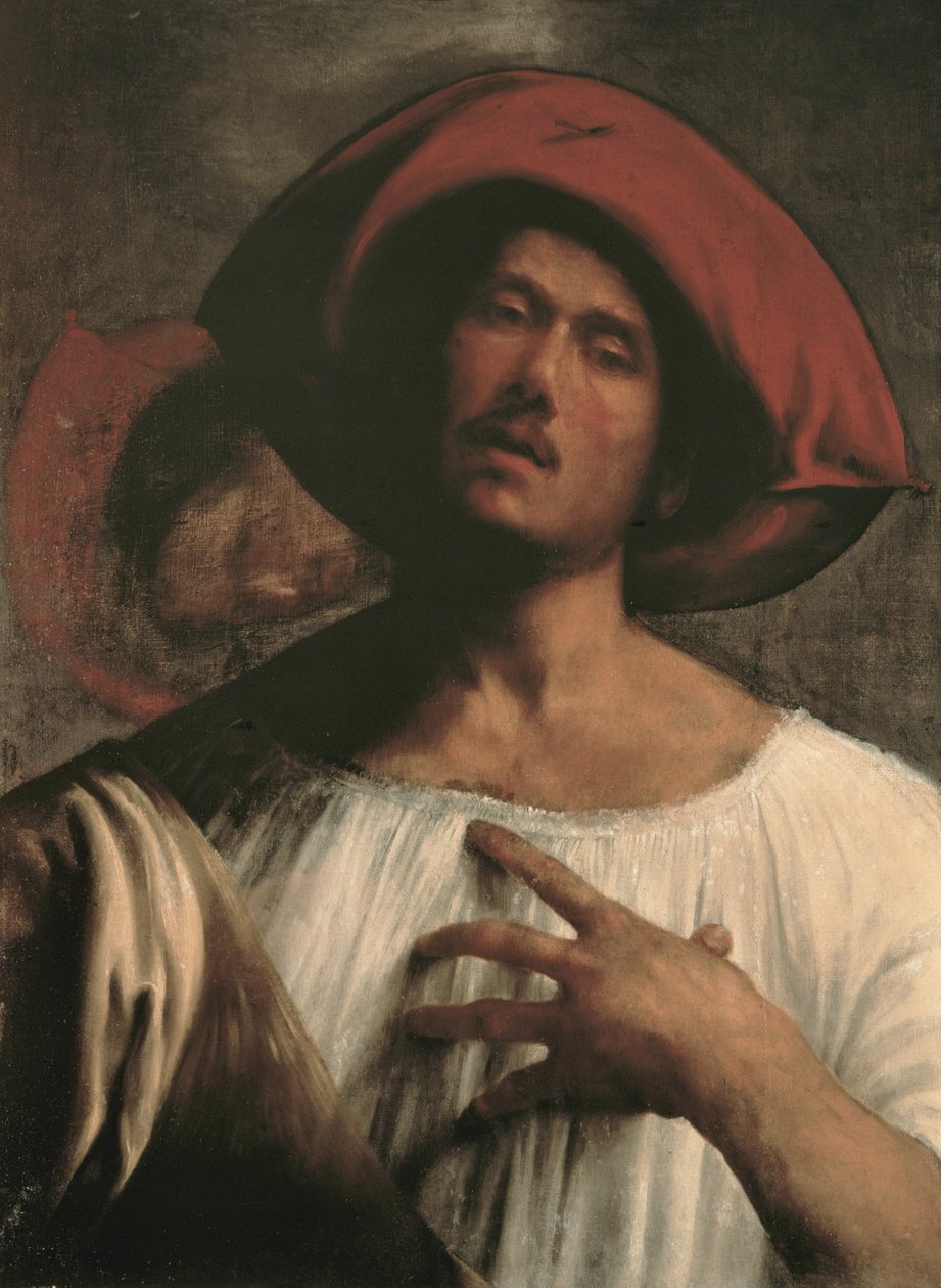 Ung mann som synger av Giorgione da Castelfranco