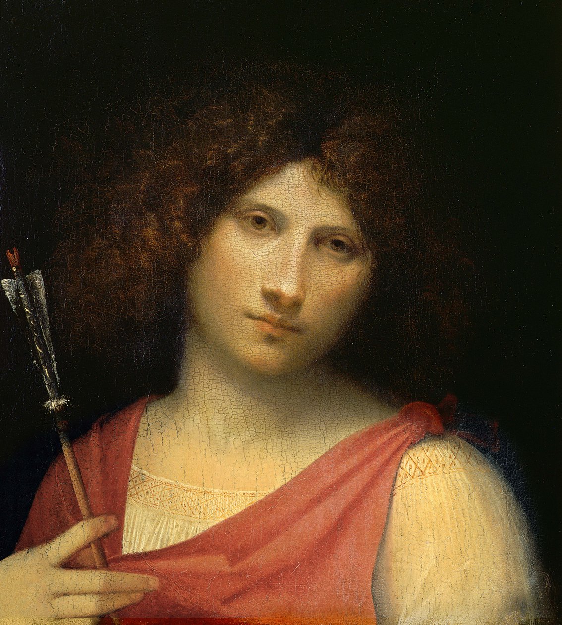 Ungdom som holder en pil, ca. 1505 (olje på poppel) av Giorgione da Castelfranco