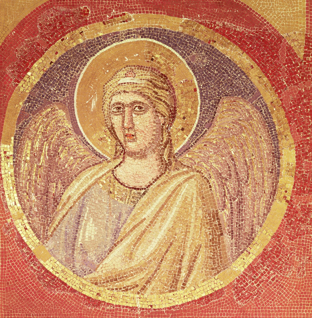 Detalj av en engel fra Navicella, Kirkens skip, ca. 1300 (mosaikk) av Giotto di Bondone