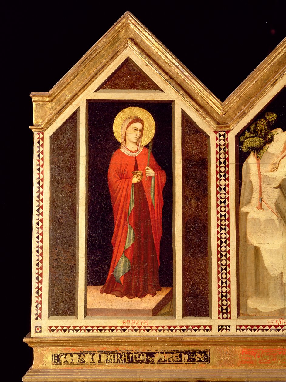 Kvinnelig helgen fra St. Reparata Polyptych (revers av panelet lengst til høyre) av Giotto di Bondone