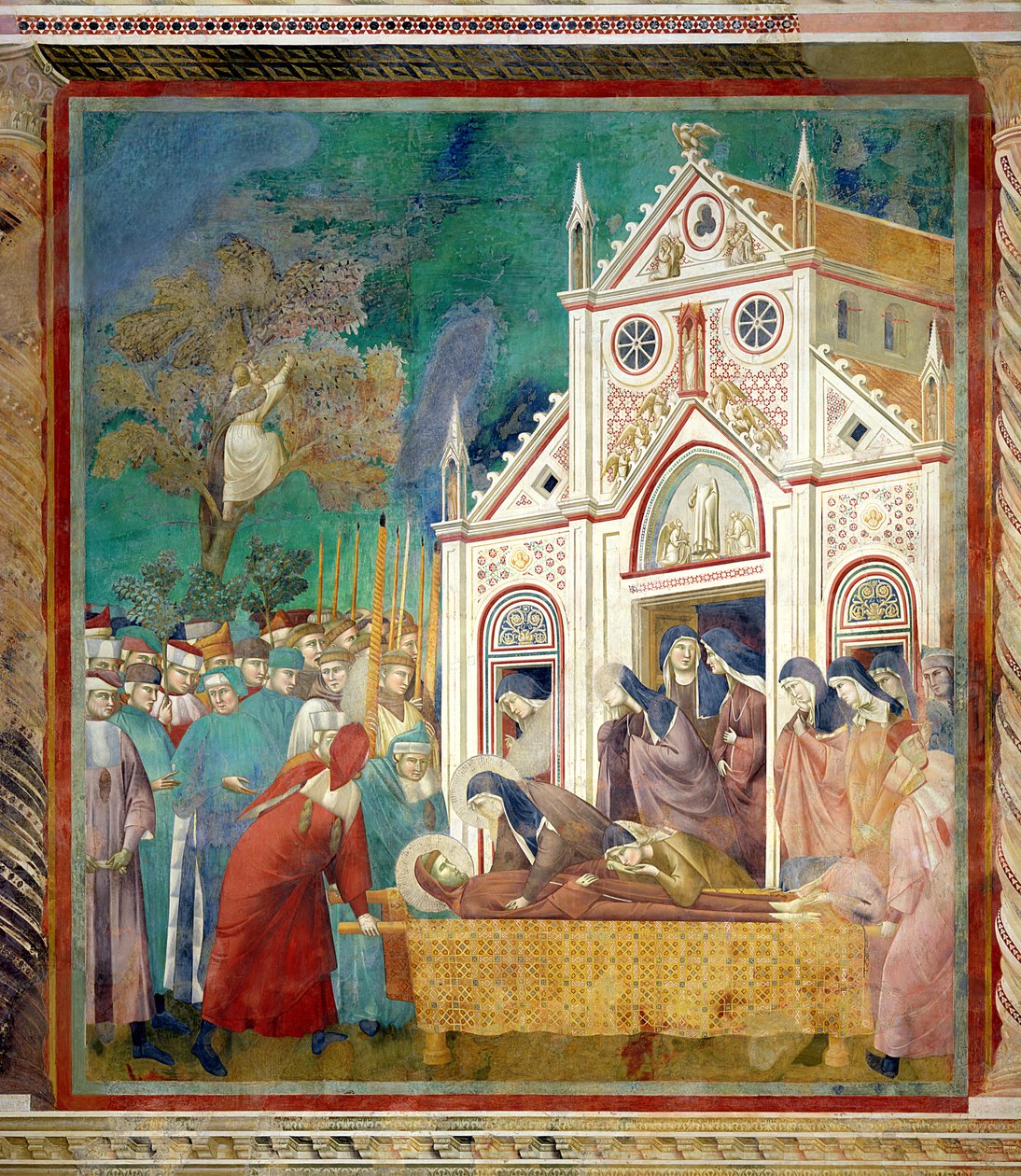 St. Clare omfavner kroppen til St. Francis ved klosteret San Damiano, 1297-99 av Giotto di Bondone