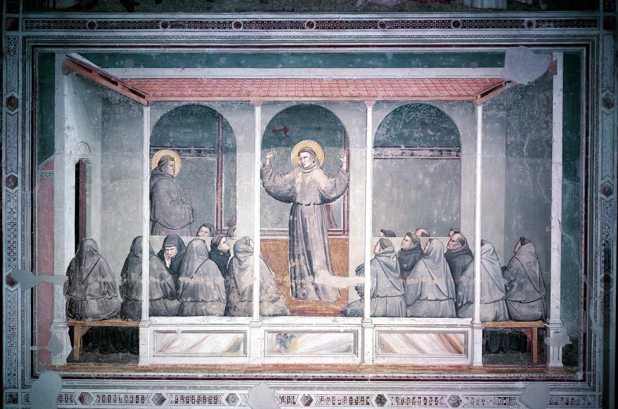 St. Francis viser seg for St. Anthony i Arles, fra Bardi Chapel, ca. 1320 av Giotto di Bondone