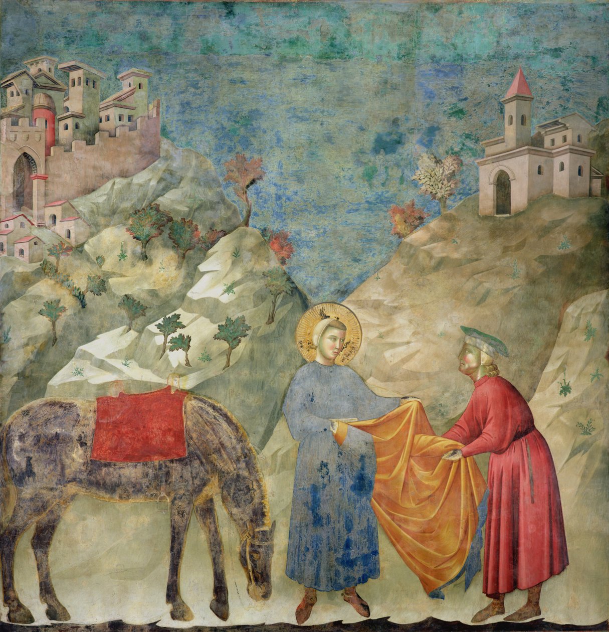 St. Francis gir frakken sin til en fremmed, 1296-97 av Giotto di Bondone