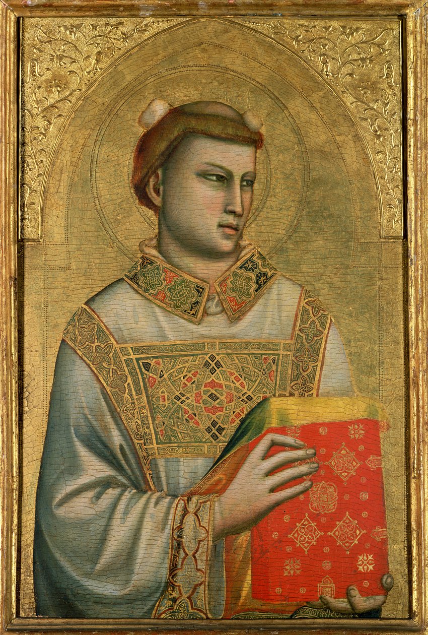 St. Stephen, 1320-25 (tempera på panel) av Giotto di Bondone