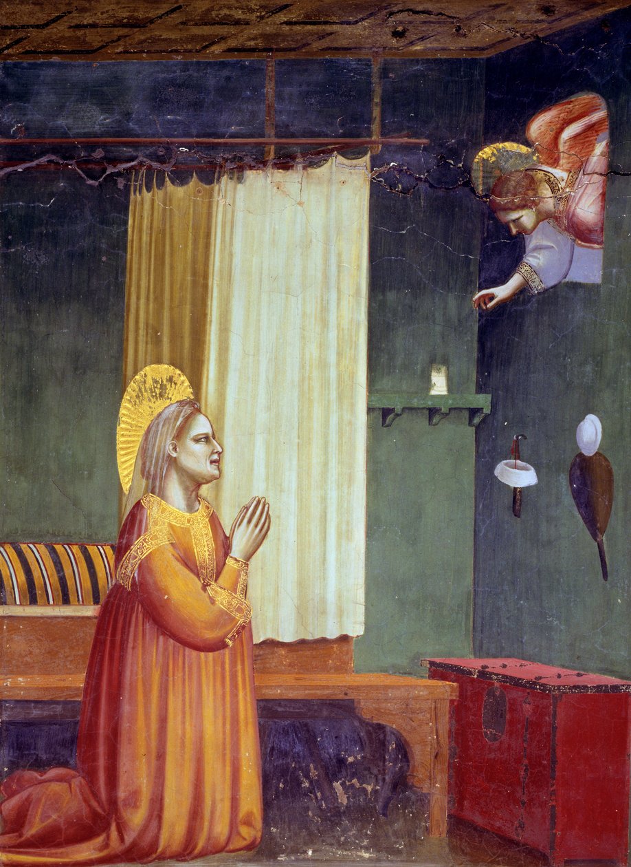 Bebudelsen til St. Anne, ca. 1305 freskomaleri av 65226 av Giotto di Bondone