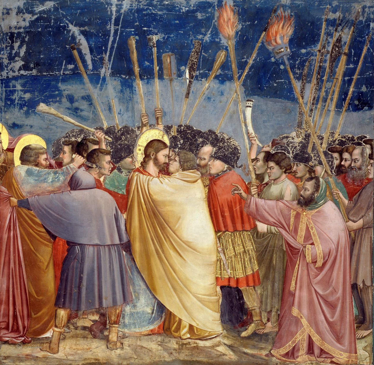 Kristi arrestasjon (Judas kyss) av Giotto di Bondone