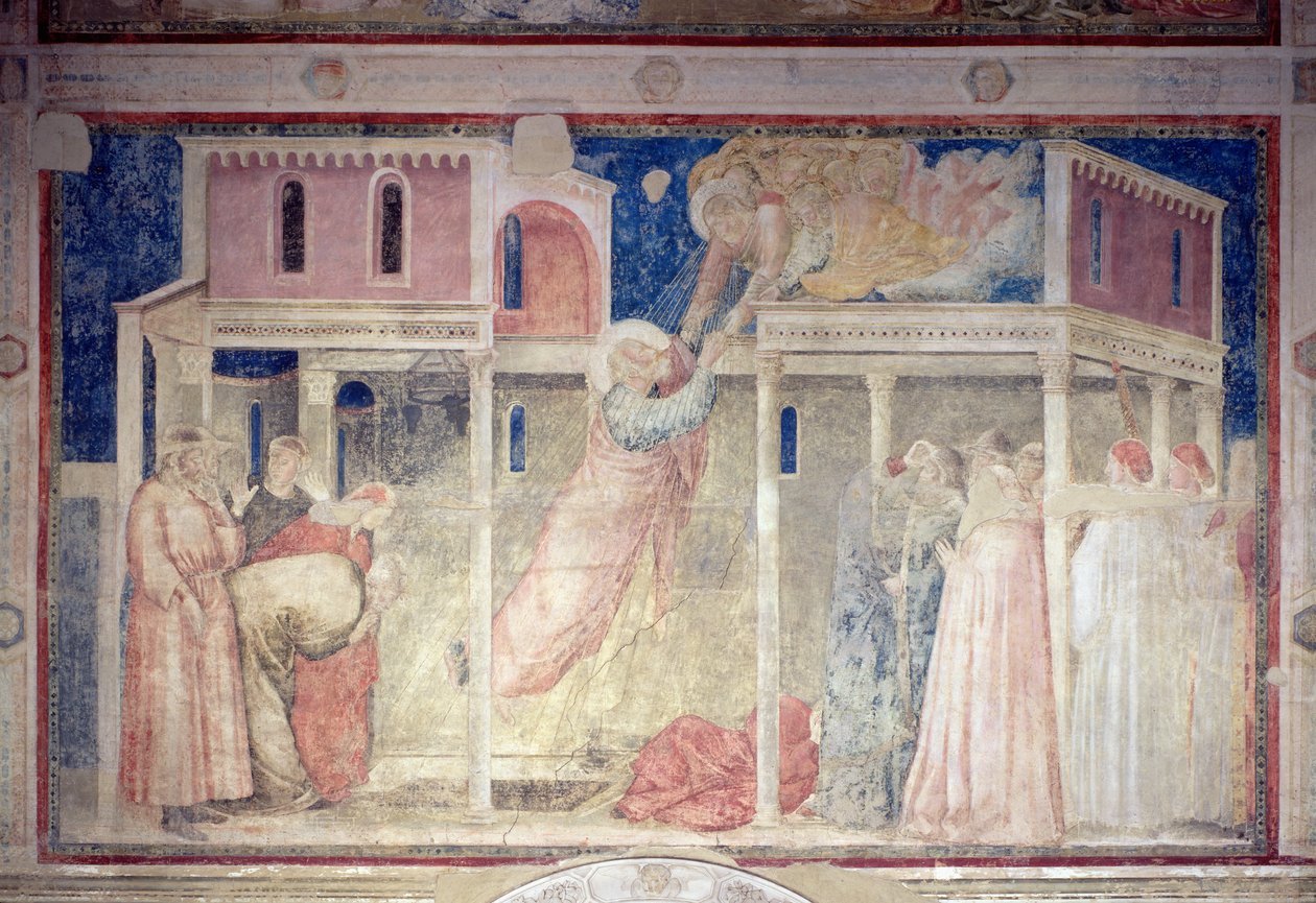 Kristi himmelfart av St. Johannes evangelisten, fra Peruzzi-kapellet av Giotto di Bondone