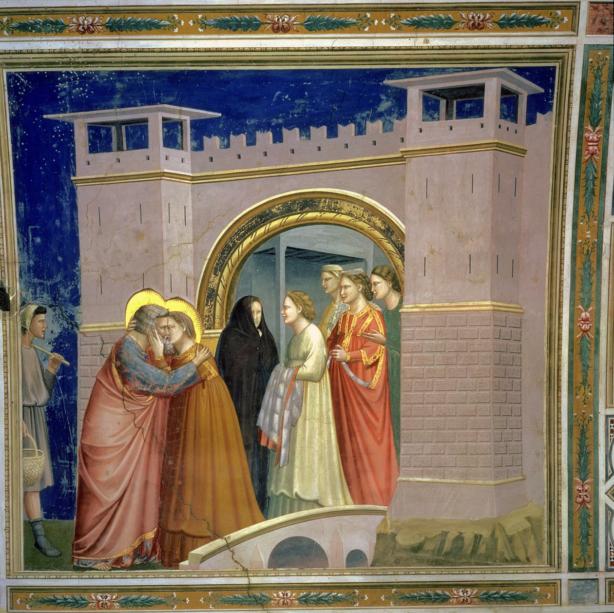 Møtet ved Golden Gate, ca. 1305-porten i Jerusalem, ca. 1305 av Giotto di Bondone