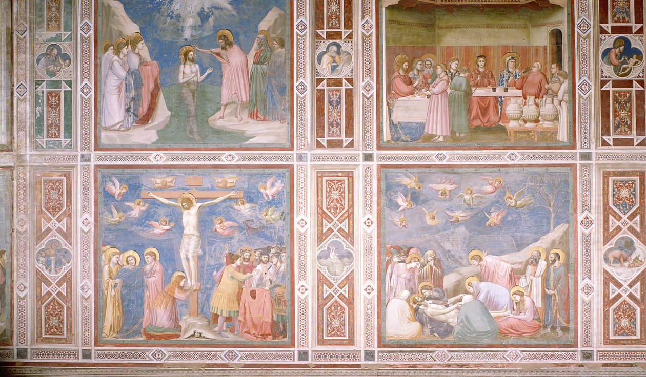Utsikt over nedre og midtre register av nordveggen, ca. 1305 (detalj) av Giotto di Bondone