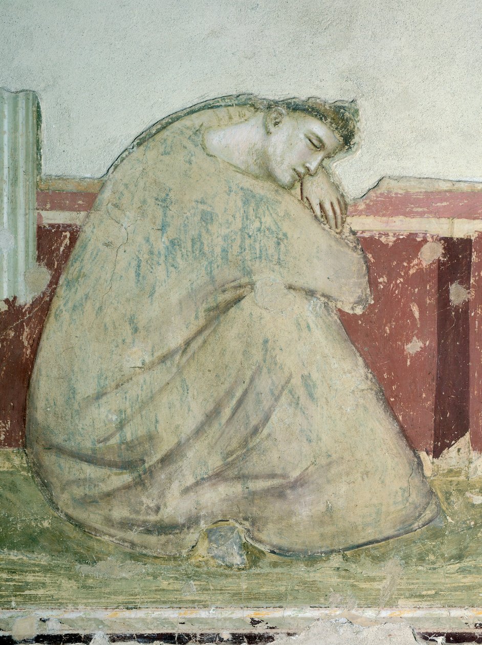 Åpenbaring av St Francis til St Anthony, av Giotto (1267-1337), fresco, detalj, basilikaen Santa Croce, Bardi Chapel, Firenze, 1325-1330 av Giotto (c.1266 1337)