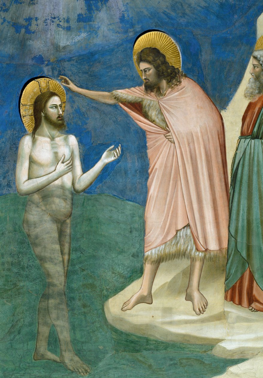 Kristi dåp, detalj fra Kristi liv og lidenskap, av Giotto av Giotto (c.1266 1337)