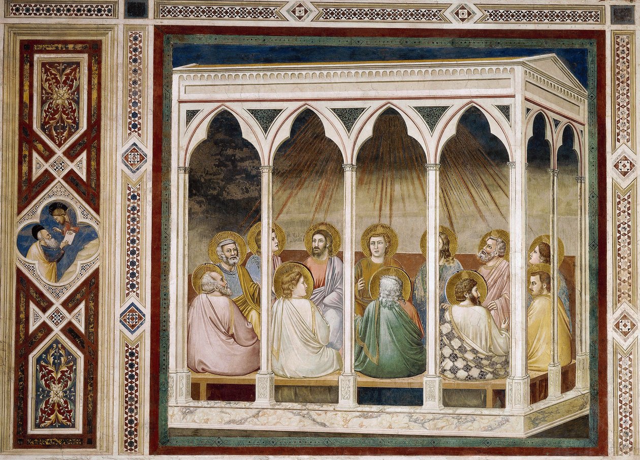 Pinse, detalj fra Kristi liv og lidenskap, av Giotto av Giotto (c.1266 1337)